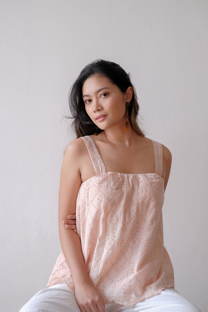 Eyelet Top | Dusty Pink